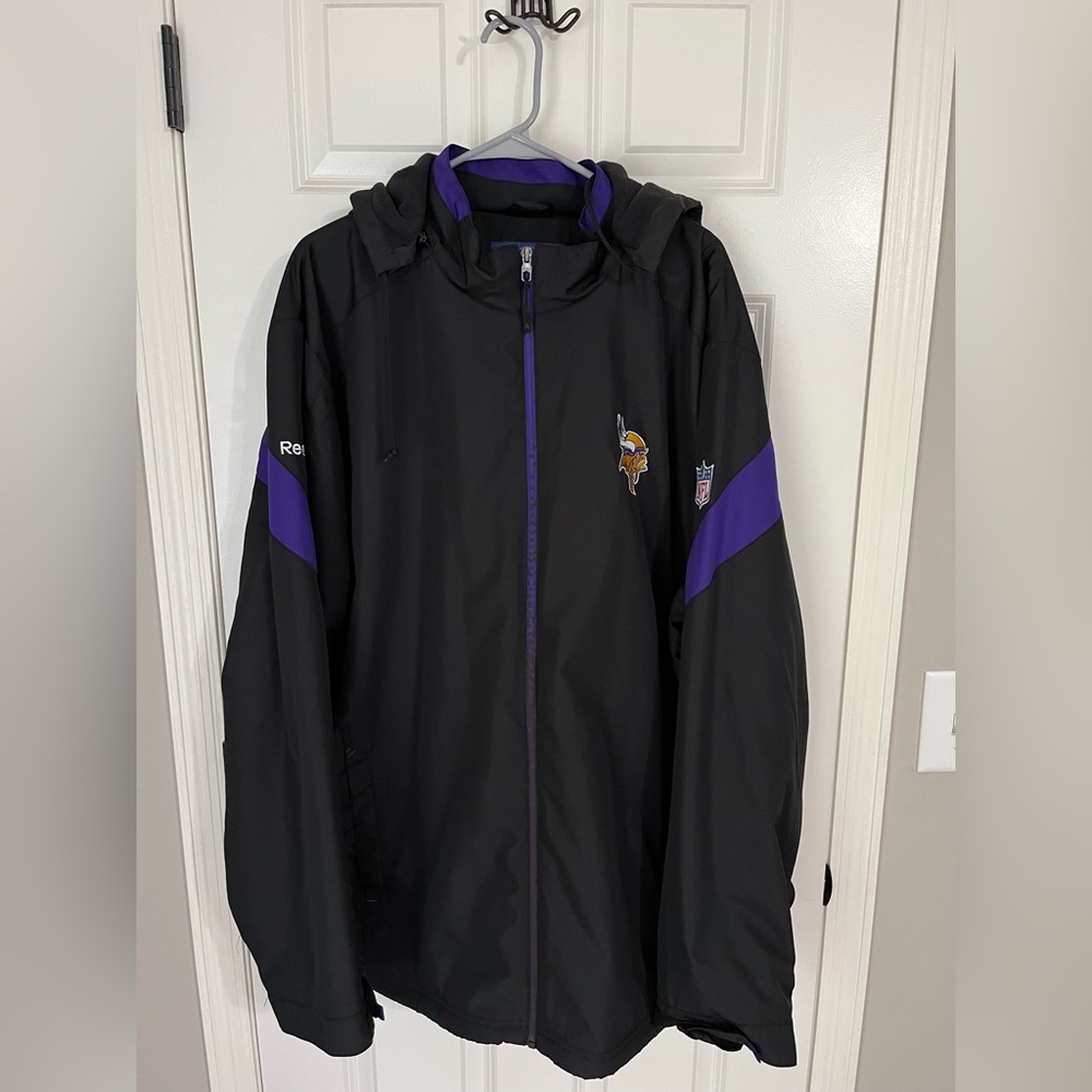 NFL Onfield Reebok Minnesota Vikings Fleece Lined Zip Up Jacket - 2XL